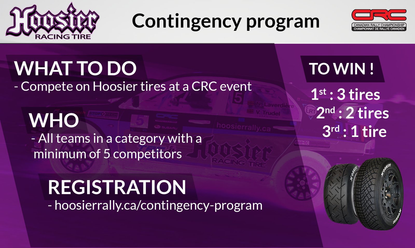 Hoosier Rally Tires Contingency Program 2020